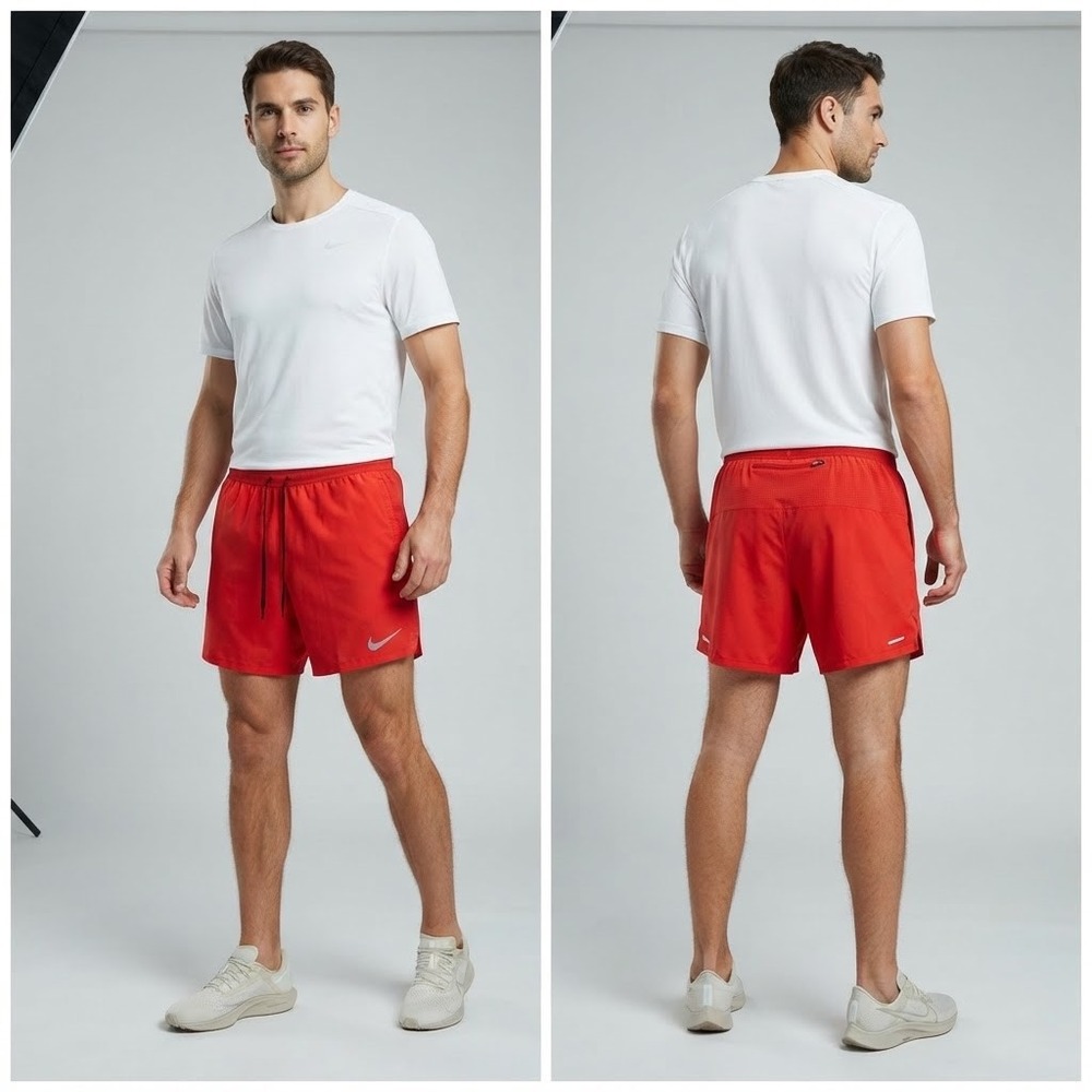 Nike Mens Dri-FIT Stride 2-in-1 Running Shorts Red Black XL DM4759-657
